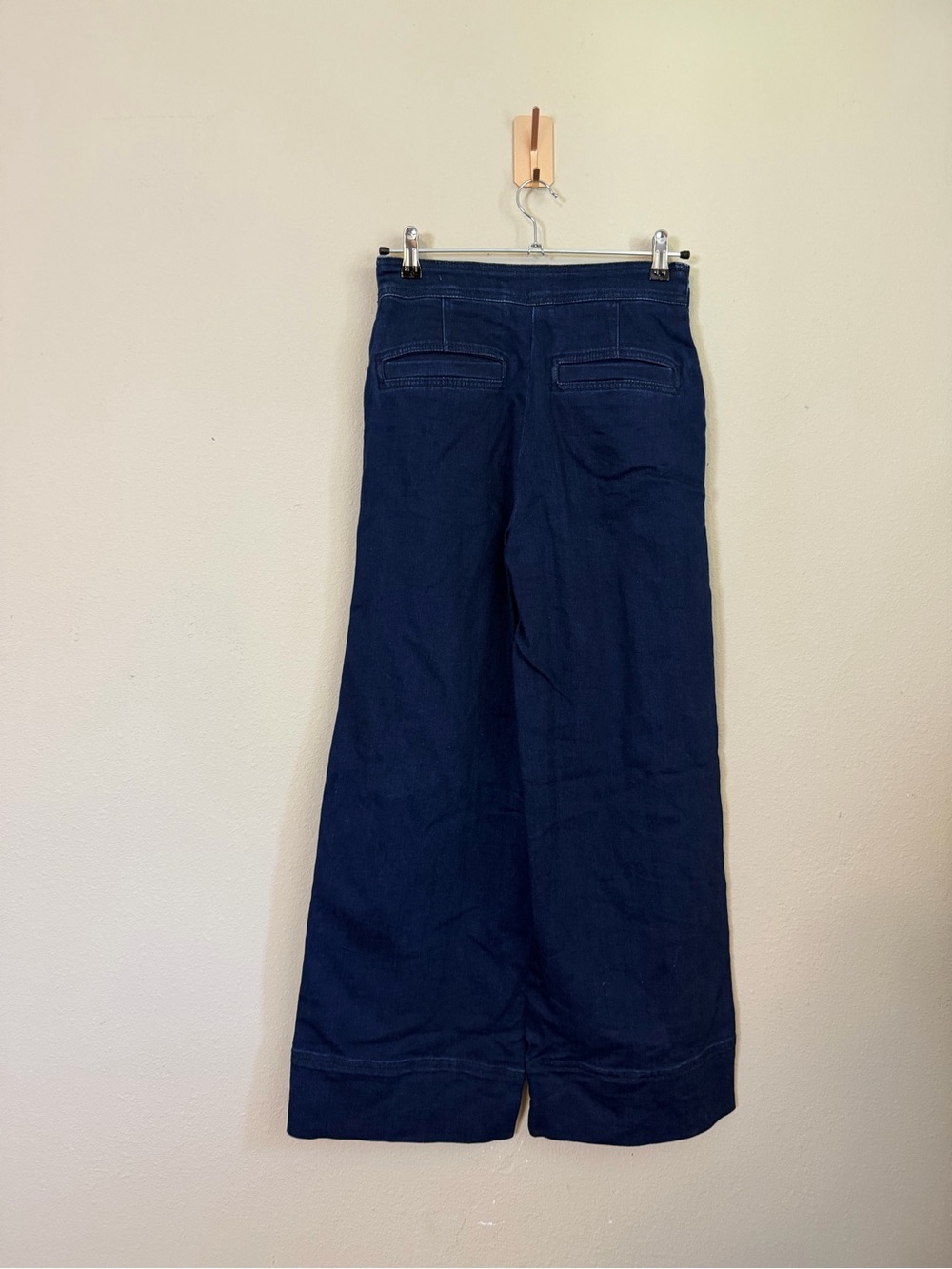 Anthropologie‎ Maeve Sailor Wide Leg Jeans Dark Wash Flare Size 27 Tall - Picture 6 of 8